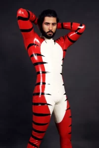 Latex Mens Wildside Neck Entry Catsuit