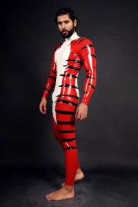 Latex Mens Wildside Neck Entry Catsuit