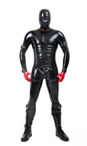 Latex Mens Protector Padded Catsuit with Codpiece