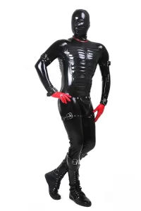 Latex Mens Protector Padded Catsuit with Codpiece
