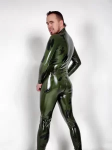 Latex Mens Mock Camo Catsuit