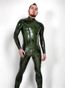 Latex Mens Mock Camo Catsuit