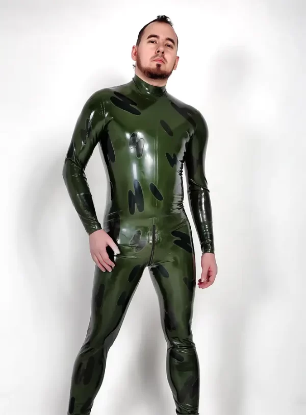 Latex Mens Mock Camo Catsuit