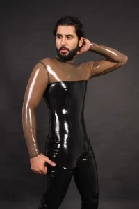 Latex Mens Transparent Torso Catsuit