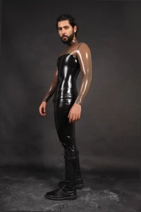 Latex Mens Transparent Torso Catsuit