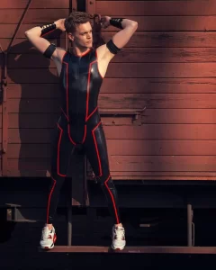Latex Mens Sleevless Leggings Suit Catsuit