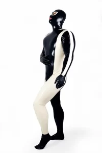 Latex Mens Two-Tone Full Body Gimp Catsuit