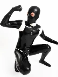 Latex Mens Cassini Back Zipper Catsuit