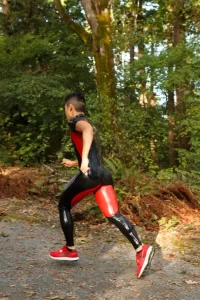 Latex Mens Short-Sleeved Neck Entry Jogger Suit Catsuit