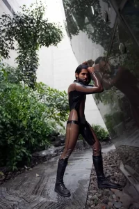 Latex Mens Dual Tones Transparent Catsuit