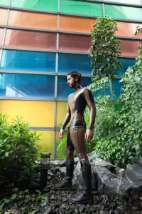 Latex Mens Dual Tones Transparent Catsuit