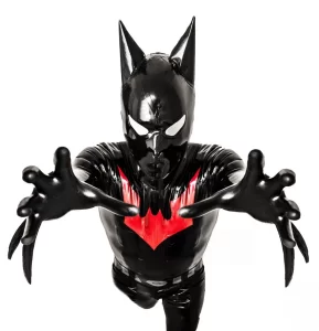 Latex Mens Bat-Mantra Super Hero Total Coverage Catsuit