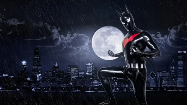 Latex Mens Bat-Mantra Super Hero Total Coverage Catsuit