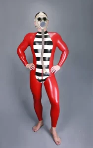Latex Mens Cellmate Back Zipper Catsuit