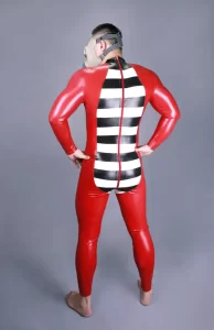 Latex Mens Cellmate Back Zipper Catsuit