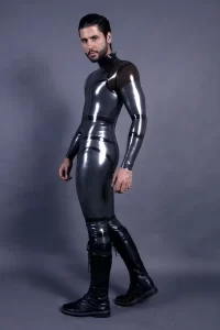 Latex Mens Galactical Back Zipper Catsuit