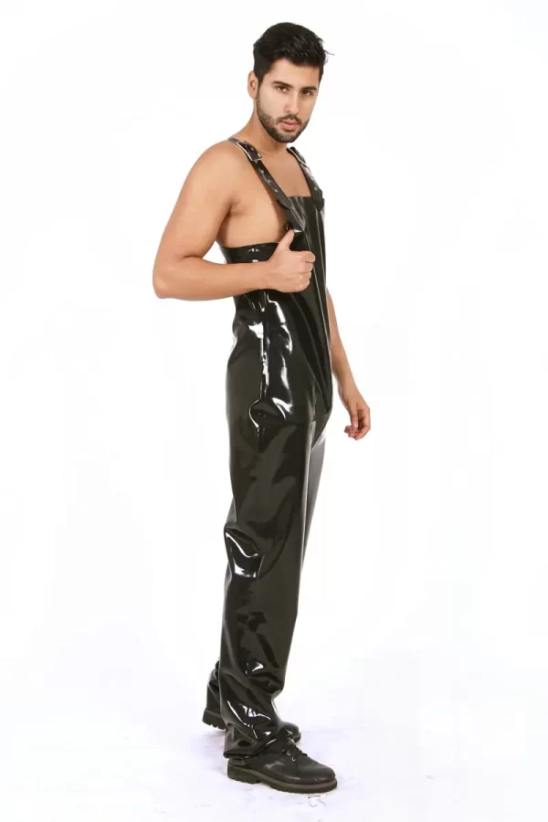 Latex Mens Loose-Fitting Dungarees Catsuit