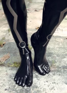 Latex Mens Tron Team Neck Entry Catsuit