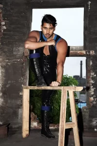 Latex Mens Sleeveless Front Zipper Catsuit
