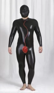 Latex Mens Spermaceti Back Zipper Catsuit