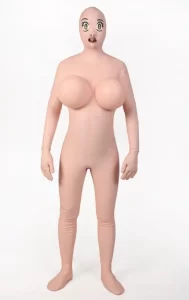 Latex Mens Baby Doll Total Enclosure Catsuit with Sheaths