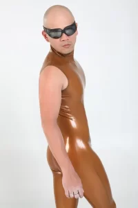 Latex Mens Sleeveless Jumpsuit Catsuit