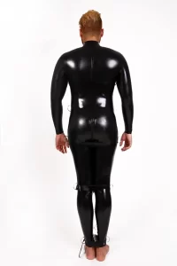 Latex Mens Zig-Zag Ties Catsuit