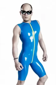 Latex Mens Front-Zip Sleeveless Cycling suit