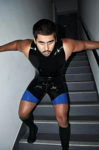 Latex Mens Short-Leg Sleeveless Unitard