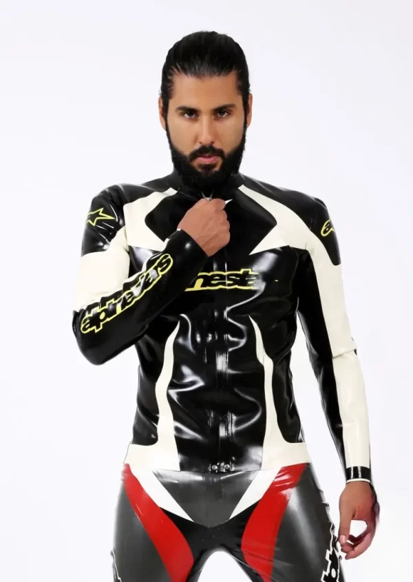 Latex Mens Branded Motorcycle Jacket
