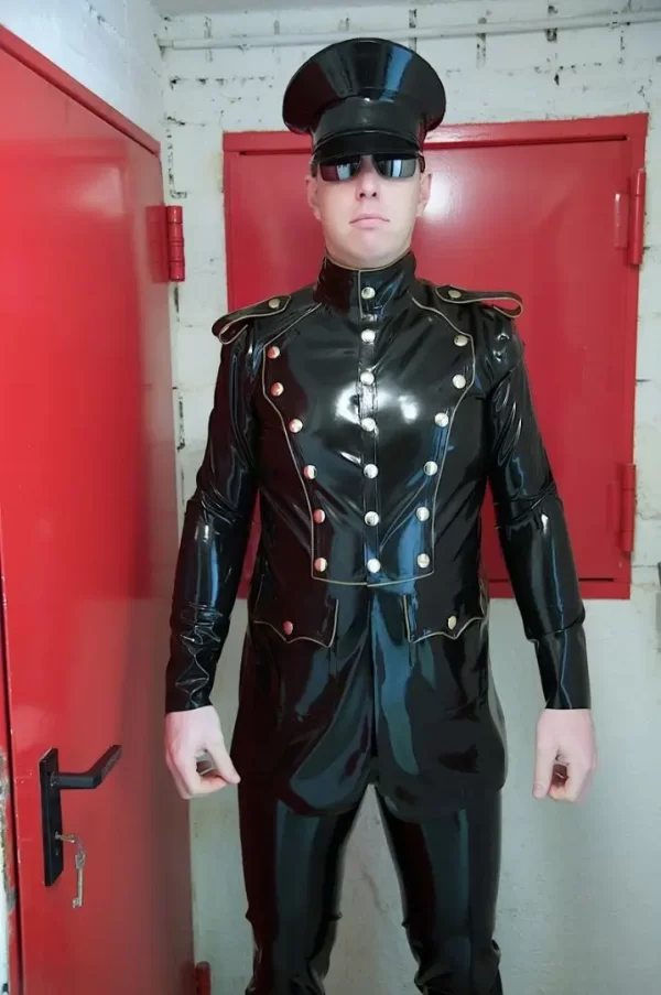 Latex Mens Patriotic Military Jacket