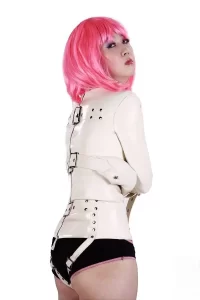Latex Mens Straightjacket/Bondage Long-sleeved Jacket
