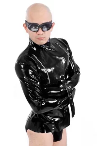 Latex Mens Straightjacket/Bondage Long-sleeved Jacket