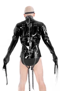 Latex Mens Straightjacket/Bondage Long-sleeved Jacket