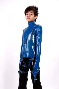 Latex Mens Straightjacket/Bondage Long-sleeved Jacket