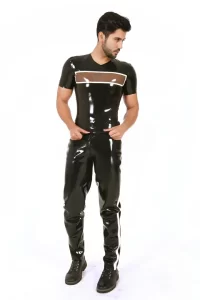 Latex Mens Side-Striped Jeans