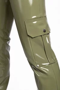 Latex Mens High-Waisted Cargo Pants