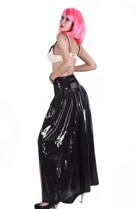 Latex Flowy Maxi Skirt